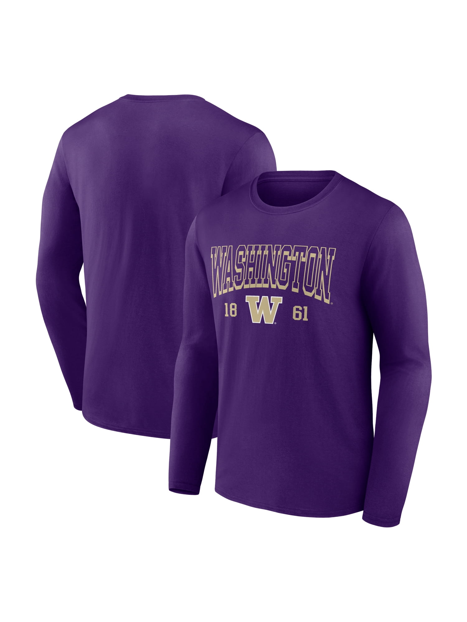 NCAA Washington Huskies Men's Cotton Purple Long Sleeve T-Shirt