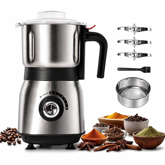 Electric Grinder for Kitchen, 500W Spice Grinder for Coffee & Grains