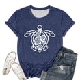 thumbnail image 4 of LUOGENLI T-shirts pour Femmes, T-shirts Décontractés avec Impression de Tortues de Mer, Col Rond, Manches Courtes, T-shirts Graphiques pour Femmes, Bleu Saint-Patrick L, 4 of 4