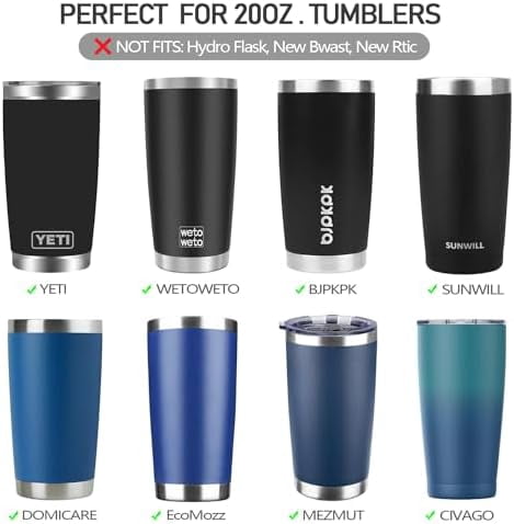 Jointown Replacement Lids for YETI Rambler 16 oz Pint, 20 oz Tumbler, 24 oz, 25 oz Straw Mug, 20 oz Tumbler Straw Lid for Yeti Tumbler and other Brand