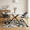 thumbnail image 3 of ODIKA 5'x7' Washable Area Rug Modern Marbled With Boho Swirling Vein Motif Accents Abstract Flowing Dynamic for Guest Room, Lounge, Apartment, Non-Slip Low Profile, Stain Resistant, 3 of 7