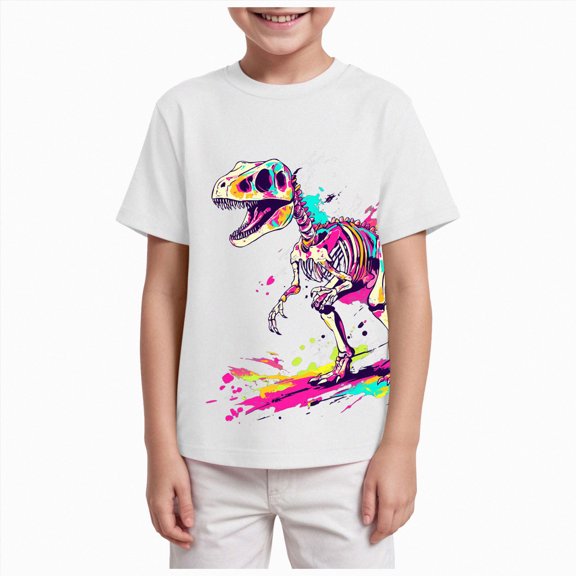 UAYOTSE 12M 3T 4T 5T Summer Little Boy Soft Cartoon Print T shirt Tops Crew Neck Casual Daily Wear for Toddler Boys,Sizes 2-3 Years