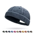thumbnail image 4 of Bonnet de Mode Hip Hop Chapeau de Rue Hommes Bonnet de Crâne Femmes Printemps Sans Bord Grand Bonnet Melon Manchette Docker Pêcheur Bonnets rose Rouge, 4 of 6