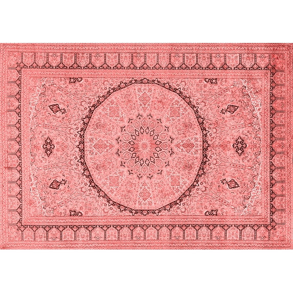 Ahgly Company Indoor Rectangle Medallion Red Traditional Area Rugs, 2' x 3'