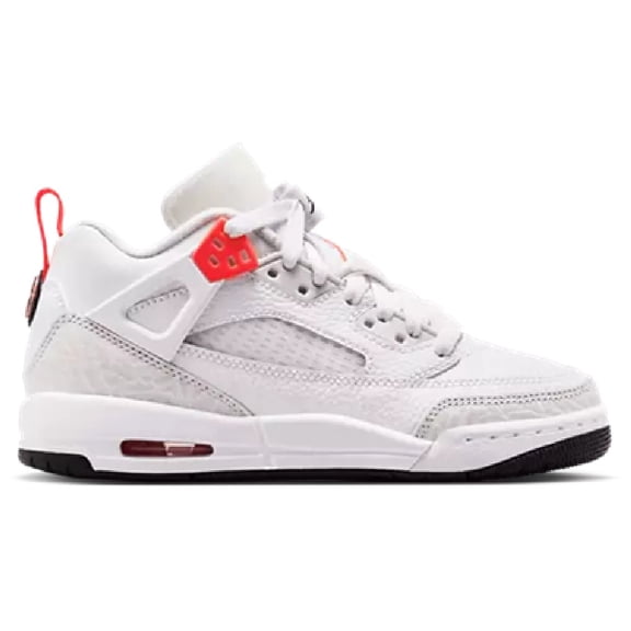 Big Kid's Jordan Spizike Low White/Bright Crimson-Vast Grey (IQ0320 100) - 4.5