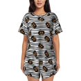 thumbnail image 1 of Fotbe Haloween Pumpkins Conjunto de Pijama Estampado para Mujer, 2 Piezas, Ropa de Dormir con Camiseta de Manga Corta y Shorts Suaves-Medium, 1 of 6
