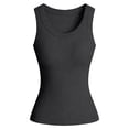 thumbnail image 5 of enyan Womens Ladies Ribbed Thick Strap Racerback Tight Slim Fitted Sporty Workout Tank Tops Corset Tops for Women,Dark Gray,M, 5 of 7