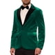 thumbnail image 4 of Chaqueta de traje de terciopelo INSPIRE CHIC para hombres, blazer de terciopelo verde con solapa en contraste para bodas y fiestas, 4 of 5
