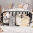 thumbnail image 3 of Mirightone Full Bed Frames with Rails, Metal Full Montessori Bed with Slats Support, Low Profile with Removable Bed Rails for Bedroom, Black, 3 of 8