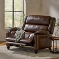 thumbnail image 3 of GDF Studio Upham Contemporary Faux Leather Oversized Pushback Recliner, Dark Brown and Espresso, 3 of 11