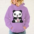 thumbnail image 1 of Nueva moda unisex kawaii lindo panda boba tea impreso sudaderas con capucha hombres mujeres casual manga larga sudaderas con capucha adolescentes tops al aire libre, 1 of 5