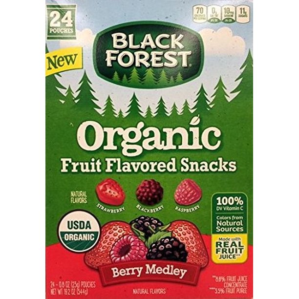 Black Forest Organic Fruit Snacks, Berry Medley, 0.8 Oz, 24 Ct