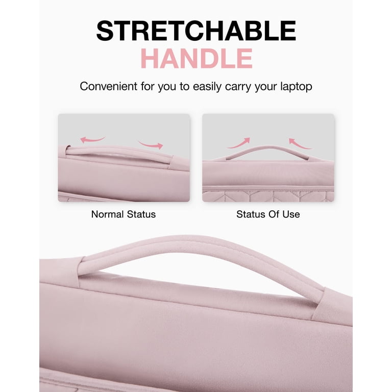 Bagsmart 15-16 Inch Padded Laptop Sleeve, Pink photo 6