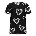 thumbnail image 5 of TKLPEHG Valentines Day T Shirts For Women Short Sleeve Crewneck T Shirt Heart Graphic Tee Casual Holiday Fashion Clothes (Black,S), 5 of 5
