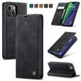 thumbnail image 1 of CaseMe Leather for iPhone 15 Case, Flip Wallet Leather Case with Card Holder Magnetic Closure Shockproof Kickstand Protective Phone Cases Cover for iPhone 15,Black,For iPhone 15, 1 of 12