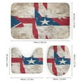 thumbnail image 3 of Shower Curtain Set 4 Piece include Shower Curtain and Rugs and Non Slip U Shaped Toilet Rugs Luxury Bathroom Decor Grunge Texture Flag, 3 of 5