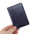 thumbnail image 3 of Unique Bargains 1 Pc Passport Holder Compass Passport Sleeve Dark Blue, 3 of 5