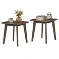 thumbnail image 1 of Gymax 2PCS Solid Wood Side Table w/Thickened Top & Curved Edge for Living Room Bedroom, 1 of 10