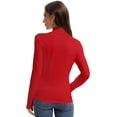 thumbnail image 5 of Women Mock Neck Long Sleeve Shirt Slim Fit Tops Base Layer Soft Lightweight Stretch Undershirts, 5 of 6