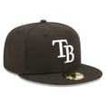 thumbnail image 3 of Men's New Era Black Tampa Bay Rays Team Logo 59FIFTY Fitted Hat, 3 of 5