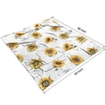 thumbnail image 4 of White Green Leaf Sunflower Pattern Blanket,Comfortable Soft Lamb Wool Throw Blanket,All Season,Warm Lightweight Blankets for Sofa Bed Couch Living Room Chair,50"x60", 4 of 4