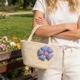 thumbnail image 4 of Bolso de mano tejido de mujer Bolso de hombro casual Multicolor poliéster 28x25x11cm Bolso ligero de gran capacidad para el uso diario, 4 of 6