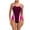 Pink, variant on Women's Sleeveless One Piece Wetsuit Conservative Sexy Backless Color Matching Swimsuit with Removable Bra Pads for Swimming Vacation,Black,S