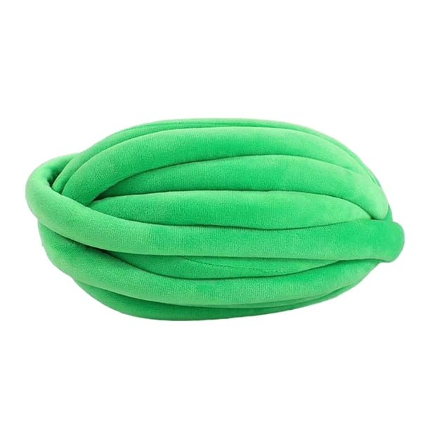 Hilo grueso y grueso para tejer a mano, suave, para crochet, hilo voluminoso, hilo tubular jumbo verde