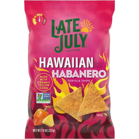 Late July Snacks, Hawaiian Habanero Corn Tortilla Chips, 7.8 oz Bag