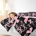 thumbnail image 3 of Erosebridal Ribbon Bow Knot K Personalized Initial Twin Bedding Sets 7-Piece,Black Pink Bow Tie Bedding Comforter Set,Pink Reversible,Lightweight Room Decor, 3 of 6
