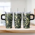 thumbnail image 2 of Camo 20oz Stainless Steel Tumbler with Handle and Straw – Insulated Travel Cup with Sliding Lid, 360° Full Wrap Printed Mug for Home, Outdoor & Sports Use, Camouflage, 2 of 6