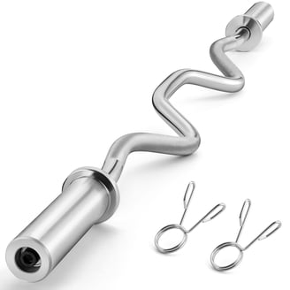 LAVVON Olympic EZ Curl Barbell Bar 47
