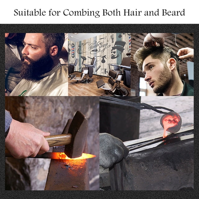 Peine Para Barba Plegable, Peine Redondo Para El Cuidado De La Barba De Acero Inoxidable, Peine Portátil Para El Hogar, Peluquería, Barbero 2#