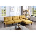 thumbnail image 1 of Salon Sectionnel Convertible Chaise Longue Canapé Moutarde Couleur Polyfibre Réglable Canapé Touffeté Coussins Arrière, 1 of 9