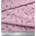 thumbnail image 3 of Soimoi Pink Cotton Cambric Fabric Square & Tools Hardware Print Sewing Fabric Yard 56 Inch Wide, 3 of 5