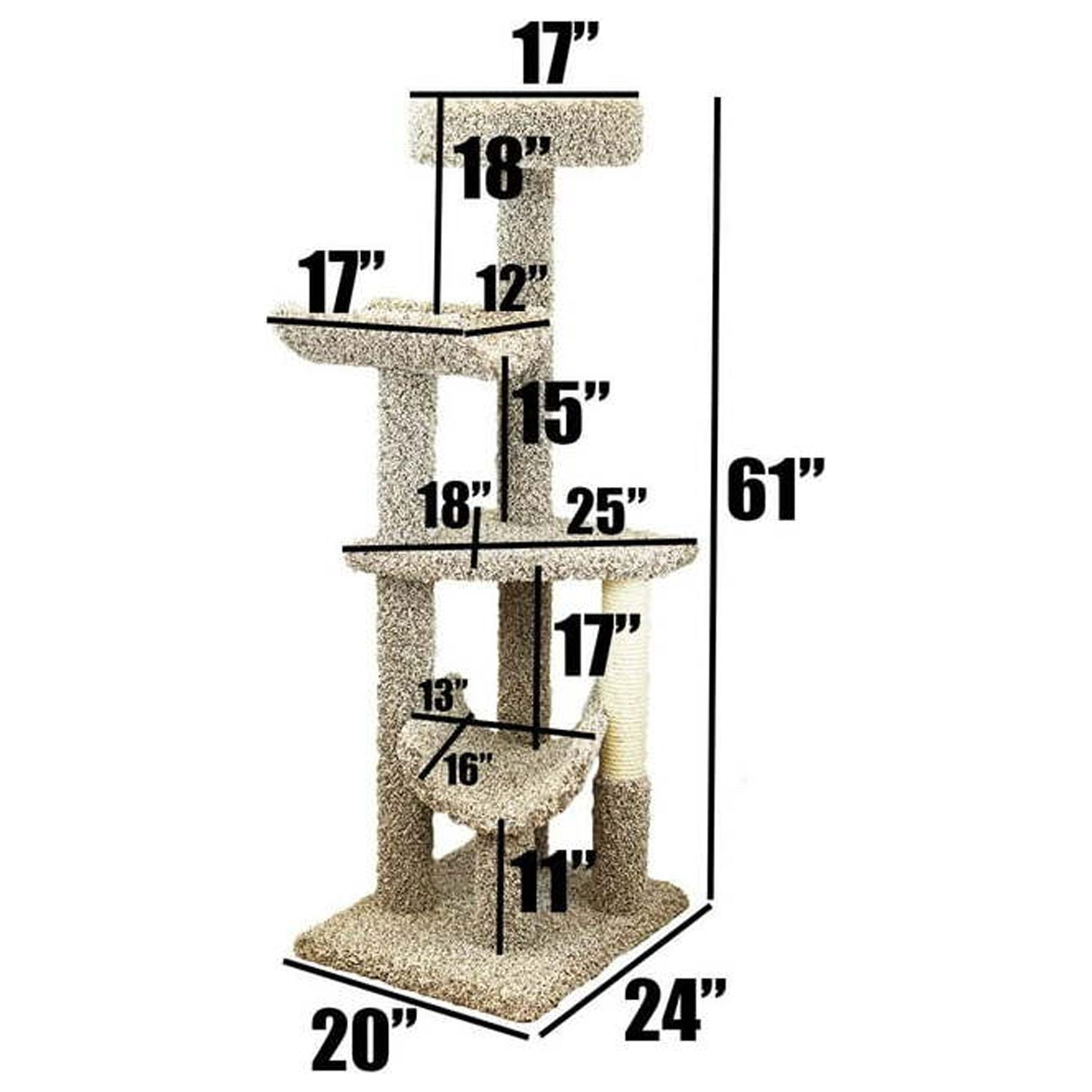 New Cat Condos 140002-Neutral Multi Level Large Cat Gym Cat Tree