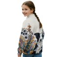 thumbnail image 4 of Xoenoiee Border Collie Flower Print Girls Half Zip Sweatshirt Fall Loose High Neck Pullover Tops Stand Collar Sweatshirt Outerwear, Size 7-8 Years, 4 of 7