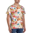 thumbnail image 2 of Vsdgher Flowers And Birds Watercolor Print Men's Dry Fit Mesh Athletic Shirts Moisture Wicking Tennis T-Shirt Tops, 2 of 9