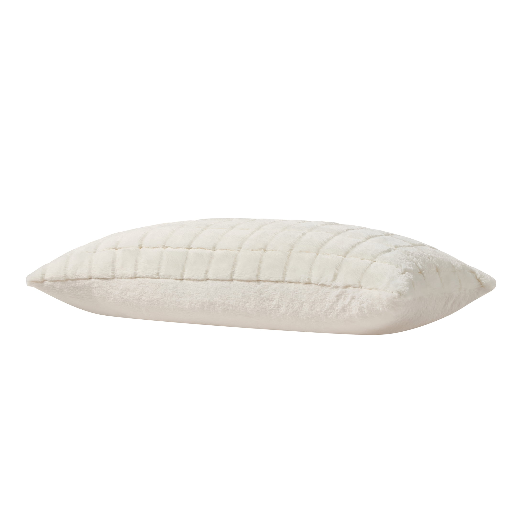My Texas House 14" x 36" Ivory Carved Faux Fur Decorative Pillow Cover