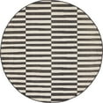 thumbnail image 1 of Unique Loom Williamsburg Alternating Stripes Rug 5' x 5' Round Black/Beige, 1 of 5
