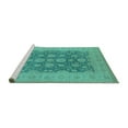 thumbnail image 2 of Ahgly Company Machine Washable Indoor Rectangle Oriental Turquoise Blue Traditional Area Rugs, 6' x 9', 2 of 4