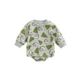 thumbnail image 1 of Sunloudy Newborn Baby Girls Jumpsuits, Santa Christmas Tree Printed Long Sleeves Romper for Spring Fall, 1 of 9