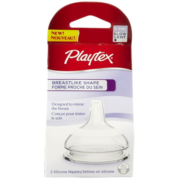 Playtex Breastlike Silicone Bottle Nipples - 2 Count - Slow Flow