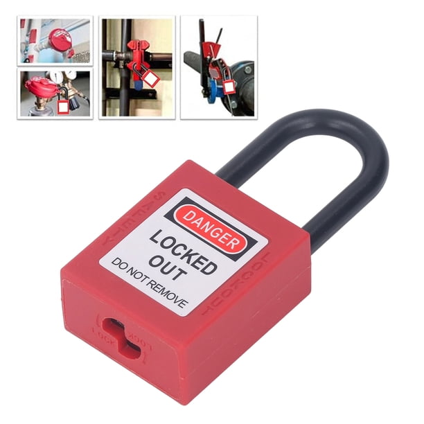 Kit de etiquetado de bloqueo rojo candado de seguridad de material de nailon mejorado con 12 inserciones que no destiñen diseño interior hermético para sitios industriales ANGGREK Otros