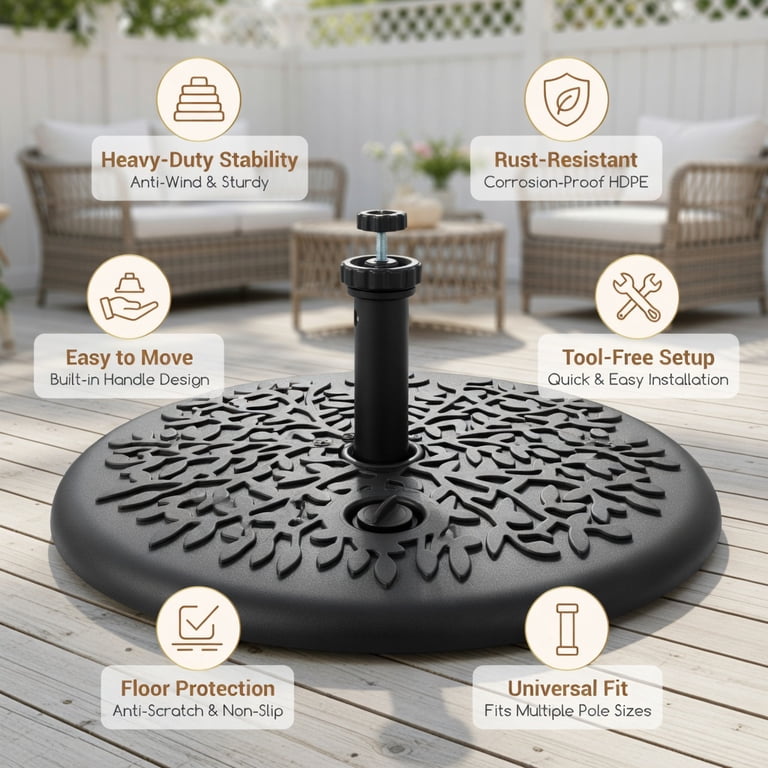 half stand for patio umbrella Petal Base Patio Kingdom Versatile in design Us Weight Half Round 20