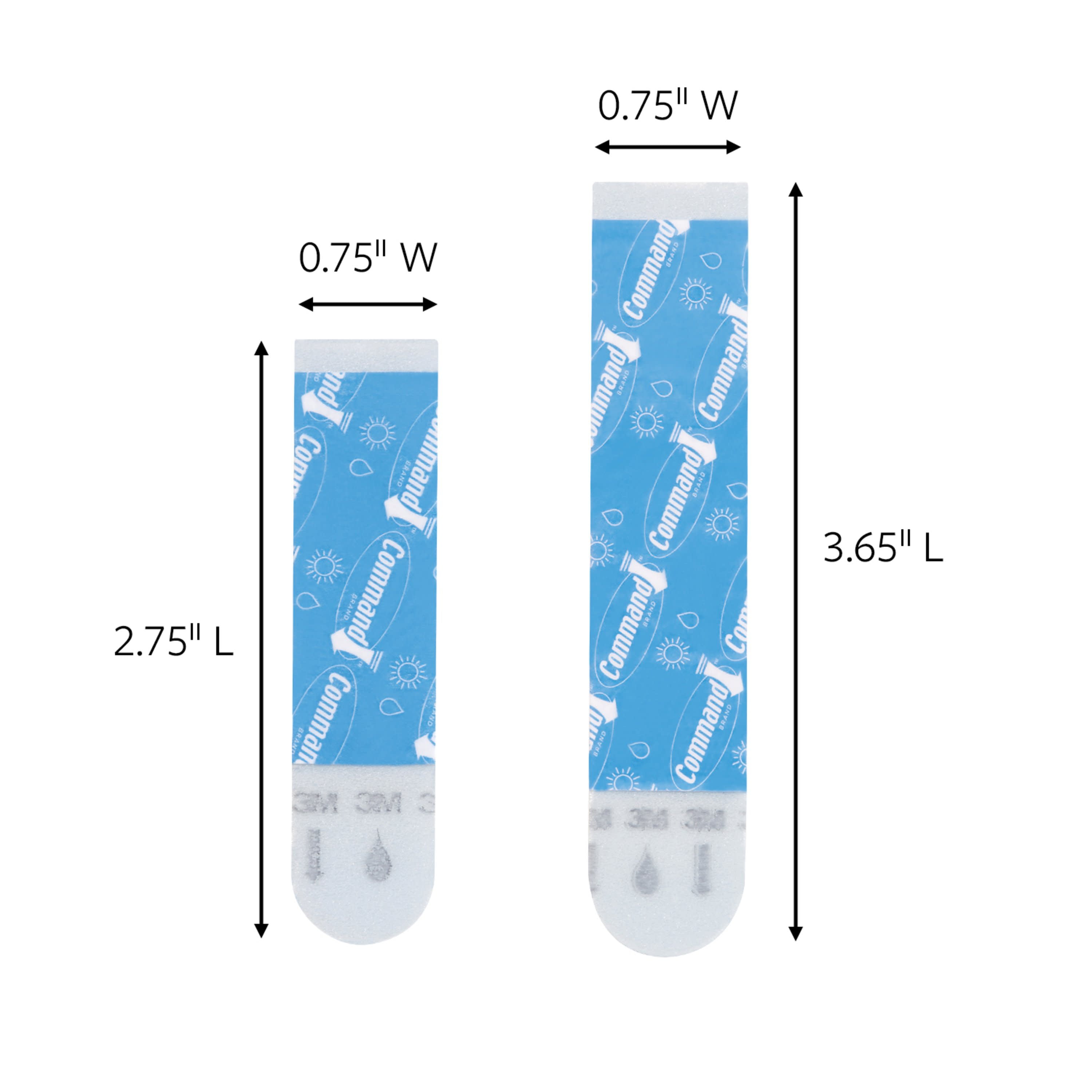 Command 2 Medium 4 Large Sized Water Resistant Replacement Strips White :  Target