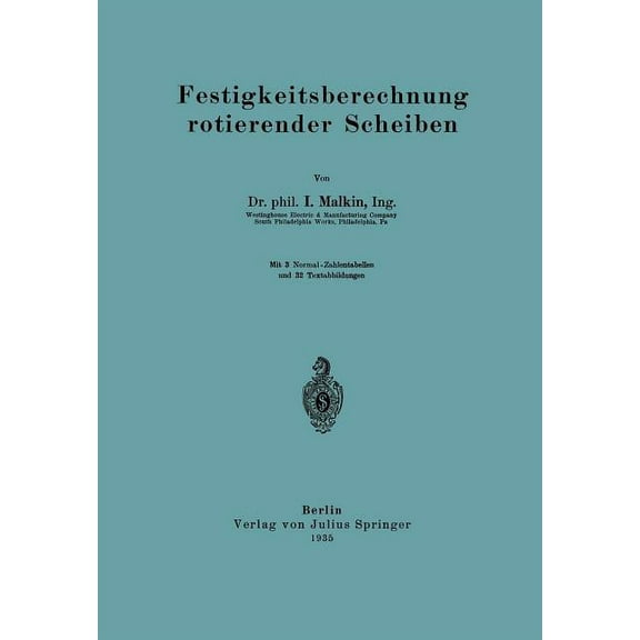 Festigkeitsberechnung Rotierender Scheiben, (Paperback)