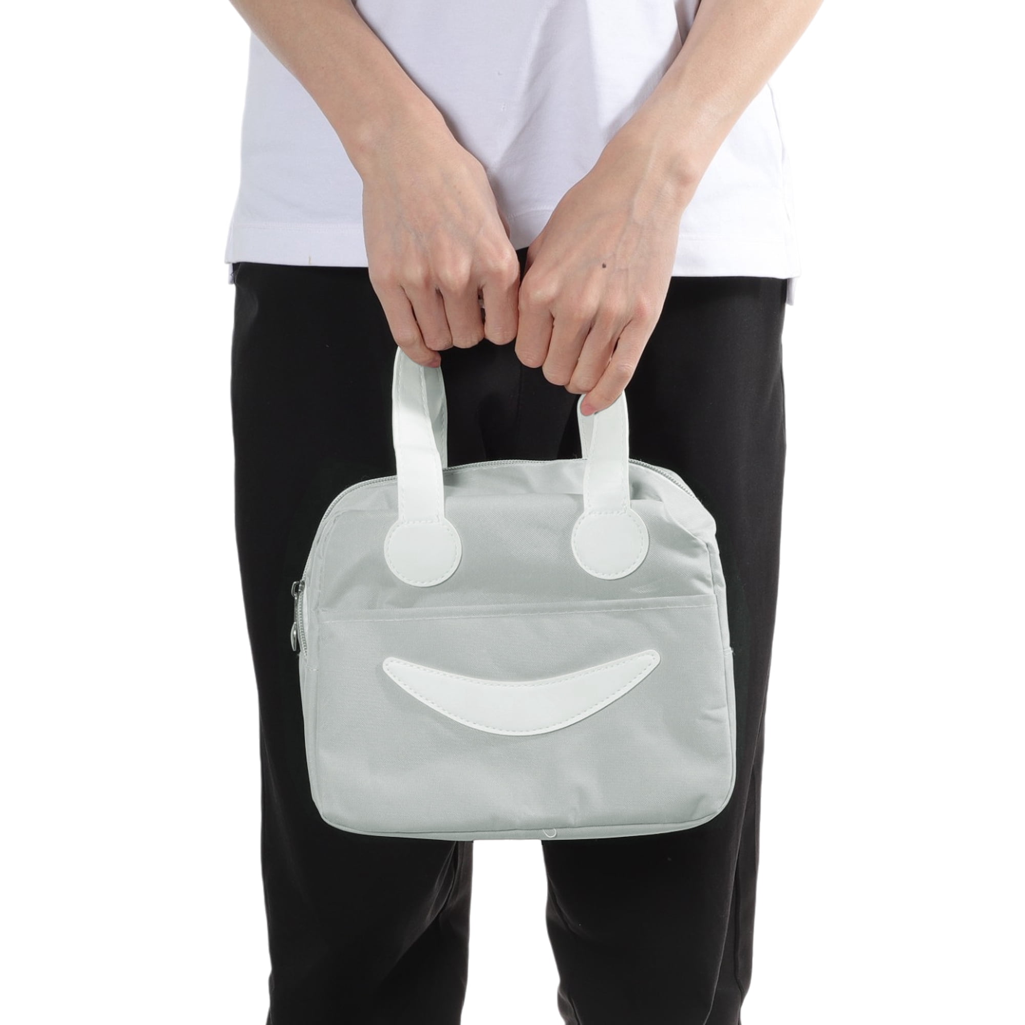 Unique Bargains Reusable Insulated Lunch Box Tote for Office and Picnic Gray