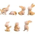 thumbnail image 1 of Paquete de 7 Mini figuras de conejitos de Pascua CHAO Decoración de Pascua paisaje pequeño, 1 of 5