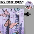 thumbnail image 5 of Purple Lavender Flower Butterflies 3-Piece Kitchen Curtains Set Kitchen Curtains Sets with Valance for Windows Rod Pocket Machine Washable Kitchen Decor Decorations (54"x18"+2x27.5"x24"), 5 of 6